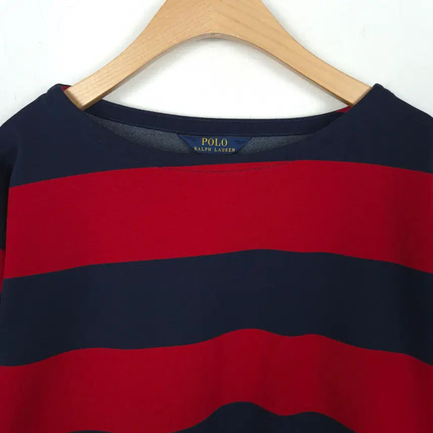 [BUNJANG] Polo Ralph Lauren Navy Red Crop T-shirt / [55] 폴로 랄프로렌 네이비 레드 배색 크롭 티셔츠