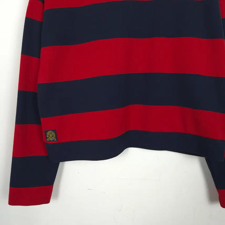 [BUNJANG] Polo Ralph Lauren Navy Red Crop T-shirt / [55] 폴로 랄프로렌 네이비 레드 배색 크롭 티셔츠