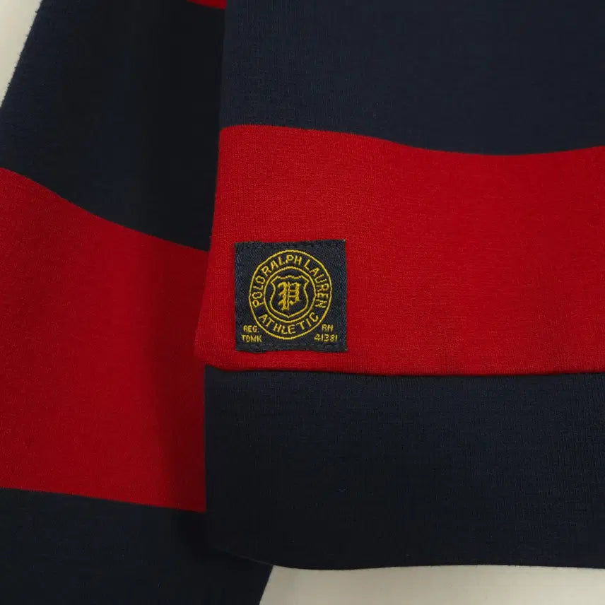 [BUNJANG] Polo Ralph Lauren Navy Red Crop T-shirt / [55] 폴로 랄프로렌 네이비 레드 배색 크롭 티셔츠