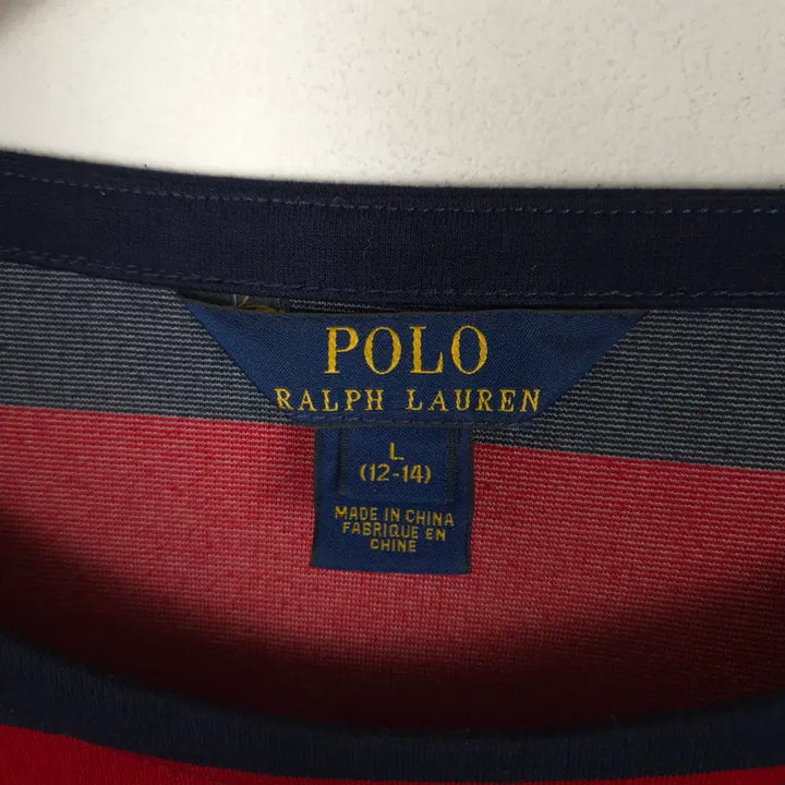 [BUNJANG] Polo Ralph Lauren Navy Red Crop T-shirt / [55] 폴로 랄프로렌 네이비 레드 배색 크롭 티셔츠