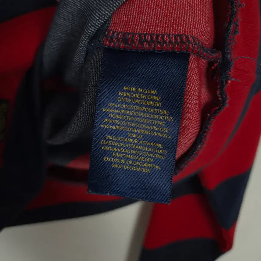 [BUNJANG] Polo Ralph Lauren Navy Red Crop T-shirt / [55] 폴로 랄프로렌 네이비 레드 배색 크롭 티셔츠