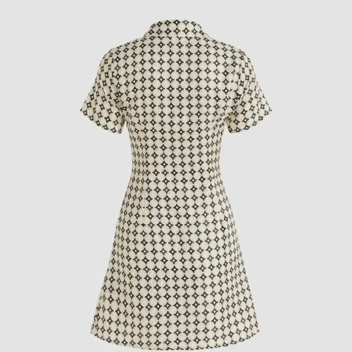 [BUNJANG] Geometric Pattern Short Sleeve Mini Dress / 반팔 미니 원피스