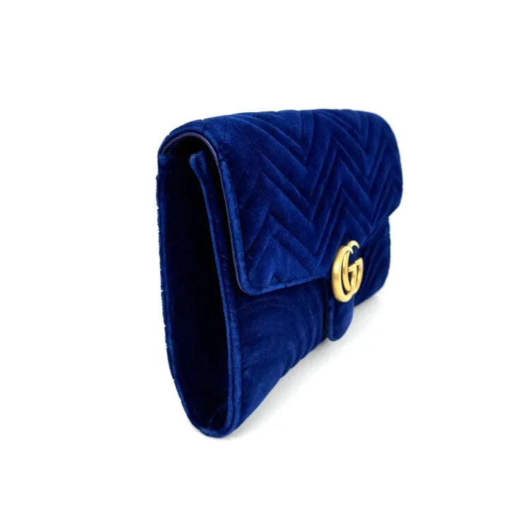 [BUNJANG] Gucci GG Marmont Velvet Clutch / 구찌 GG 마몽 마몬트 벨벳 클러치 498079
