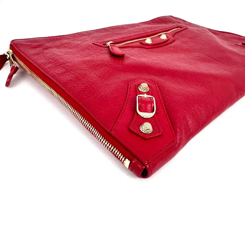 [BUNJANG] Balenciaga Giant City Clutch Red Leather / 발렌시아가 모터 자이언트 시티 클러치 541818