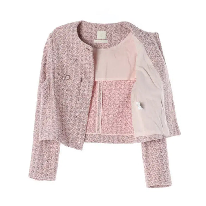 [BUNJANG] UMER Pink Tweed Jacket / UMER 유메르 핑크 트위드 자켓