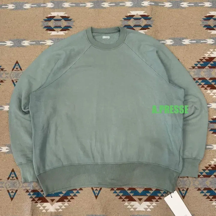 [BUNJANG] A.PRESSE Vintage Lightweight Sweatshirt Green / [3] 아프레쎄 빈티지 라이트 웨이트 스웻셔츠 그린 -26ss