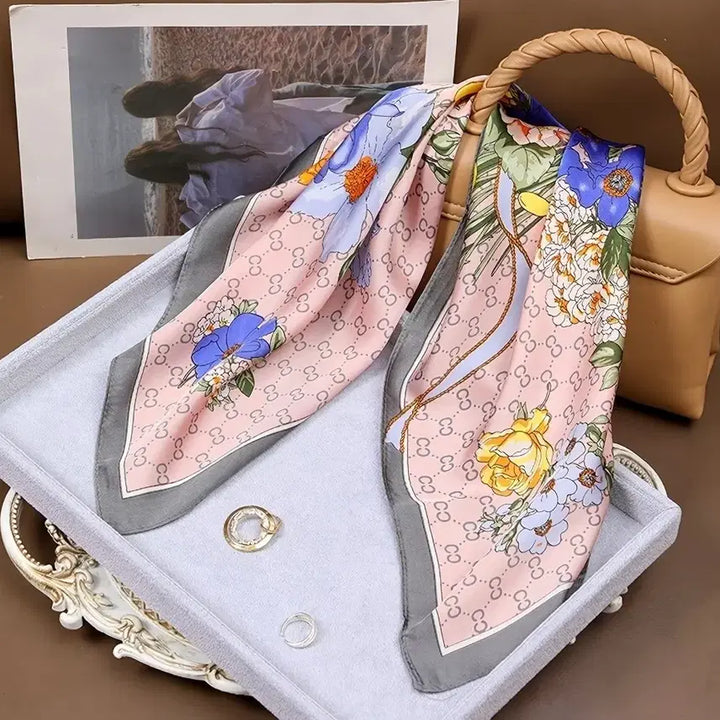 [BUNJANG] Floral Pattern Scarf / 플라워 패턴 스카프(새상품)