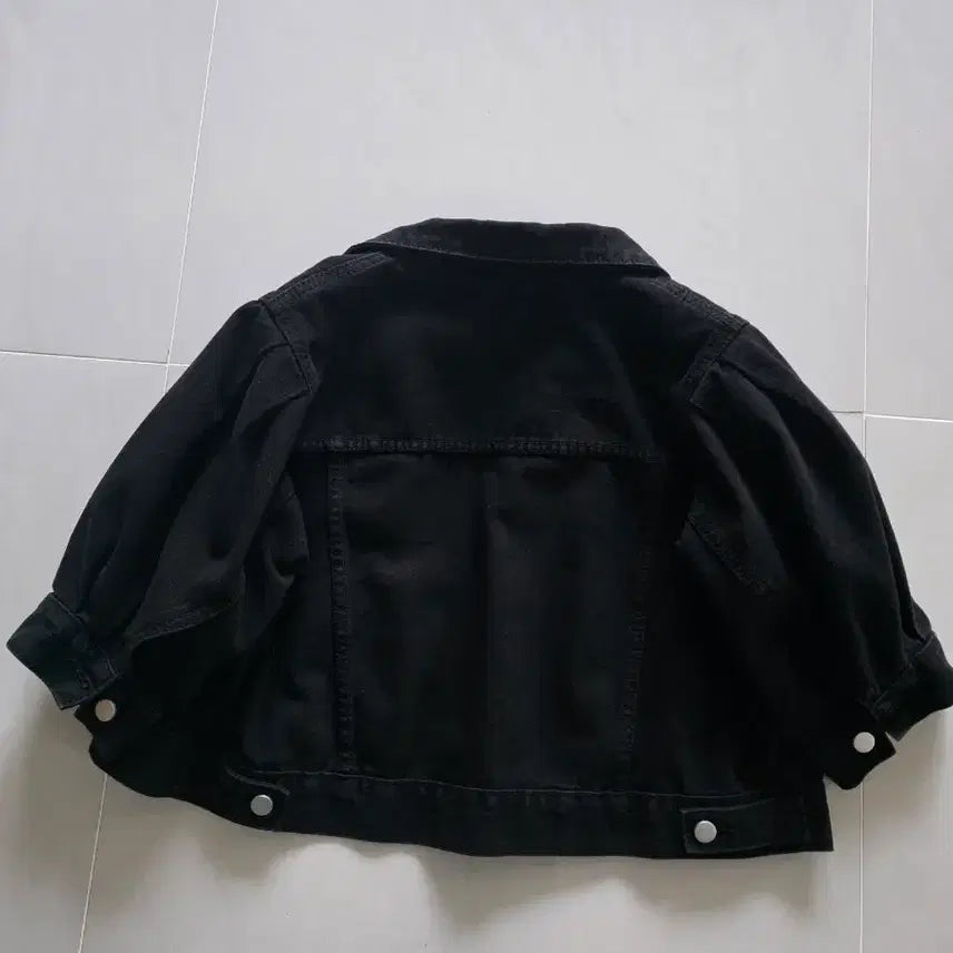 [BUNJANG] Paprika Cropped Black Denim Jacket / 블랙진 크롭  쟈켓
