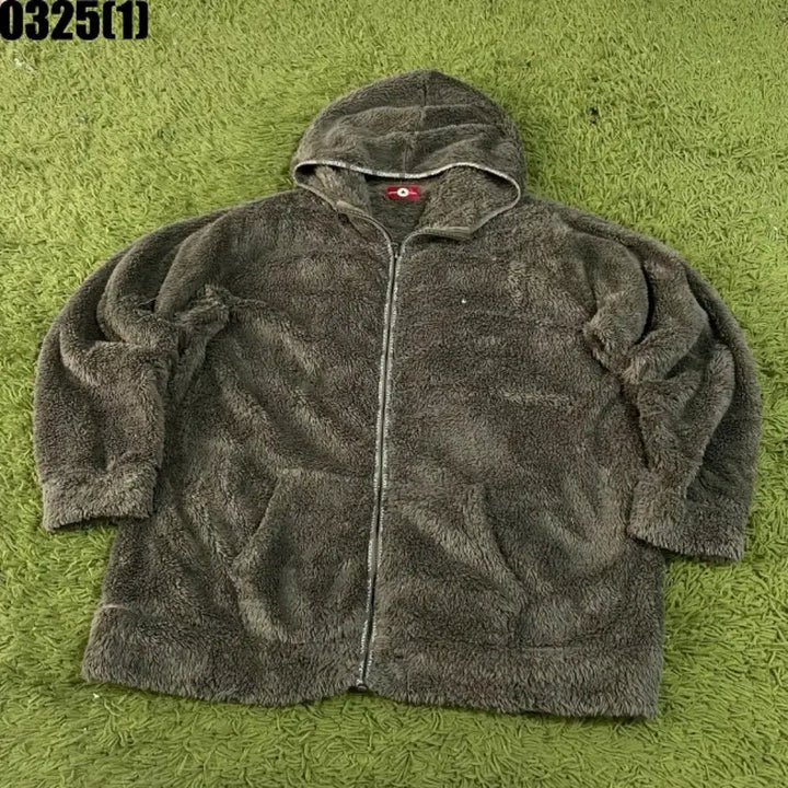 [BUNJANG] Converse Fleece Hoodie Jacket Brown XL / 컨버스 플리스 후리스 후드집업 브라운 XL