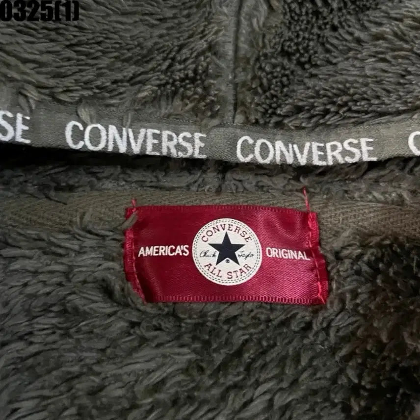 [BUNJANG] Converse Fleece Hoodie Jacket Brown XL / 컨버스 플리스 후리스 후드집업 브라운 XL