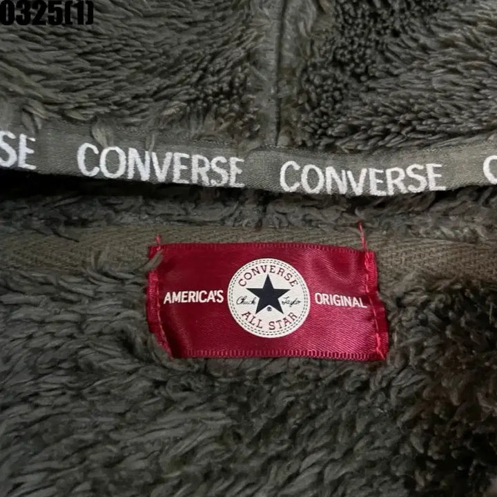 [BUNJANG] Converse Fleece Hoodie Jacket Brown XL / 컨버스 플리스 후리스 후드집업 브라운 XL