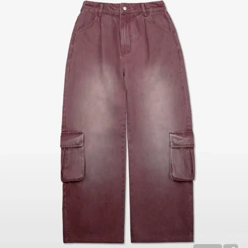 [BUNJANG] 엑스톤즈 XP138 파스텔 데님 카고 팬츠 (PINK) S / 엑스톤즈 XP138 파스텔 데님 카고 팬츠 (PINK) S