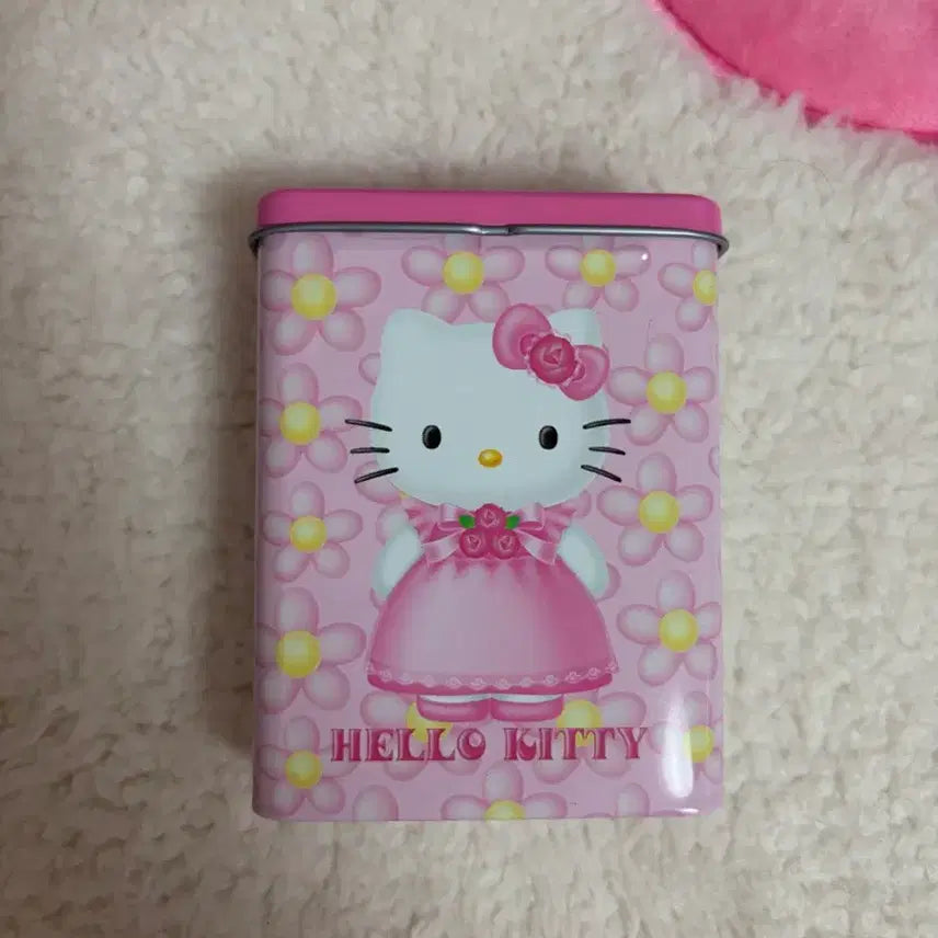 [BUNJANG] Vintage Sanrio Hello Kitty Flower Storage Tin Case / 고전 산리오 키티 헬로키티 꽃 고전키티 보관함 소품함 틴케이스