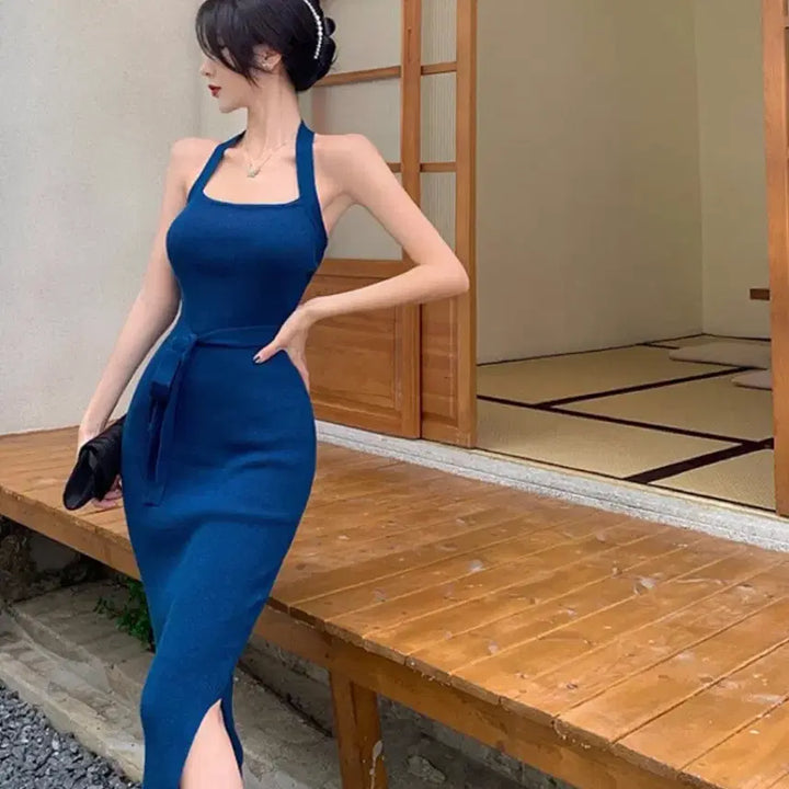 [BUNJANG] Royal Blue Dress Bolero Set / 로얄블루 원피스 볼레로 세트