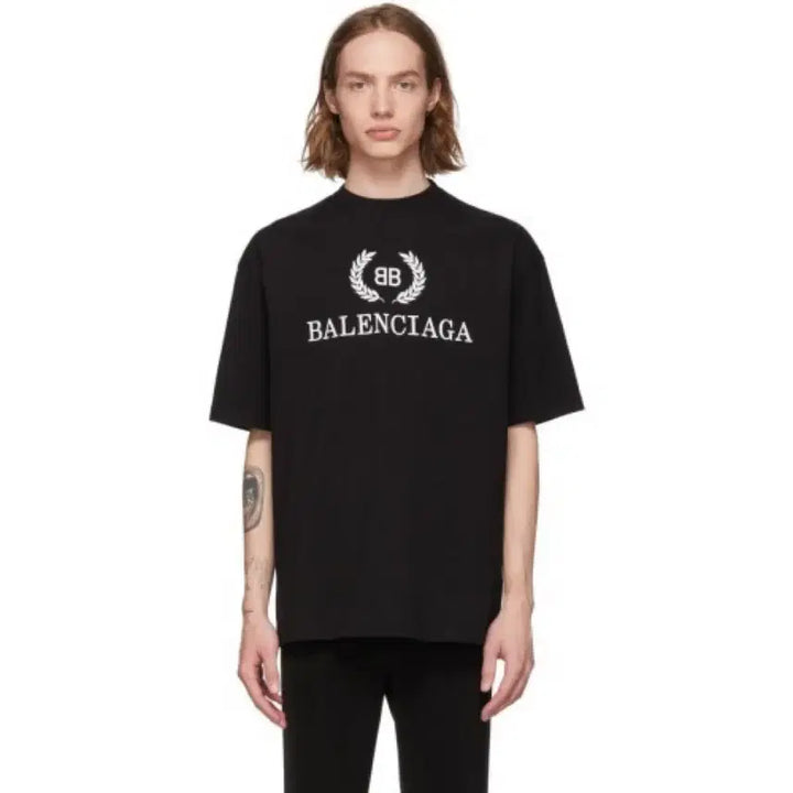 [BUNJANG] Balenciaga Laurel Wreath Short Sleeve T-shirt / 발렌시아가 월계수 반팔티서츠