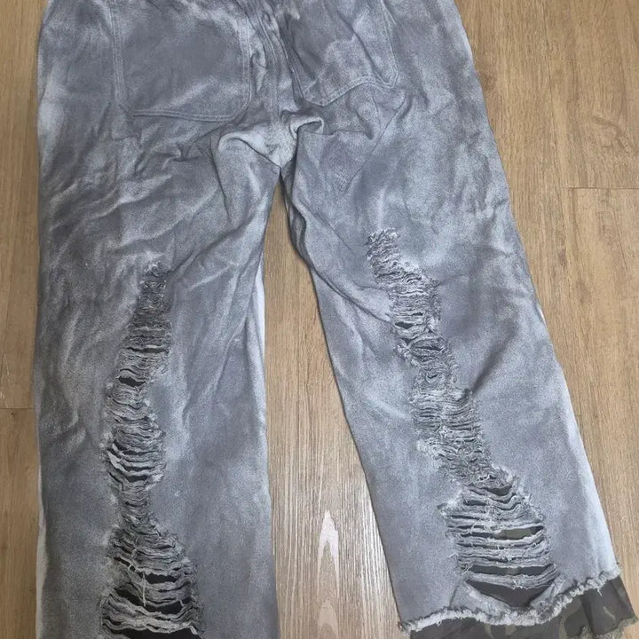 [BUNJANG] Not4nerd Ivory Camo Damage Denim Pants XL / 낫포너드 아이보리 카모  데미지 데님 팬츠 xl사이즈팔아용