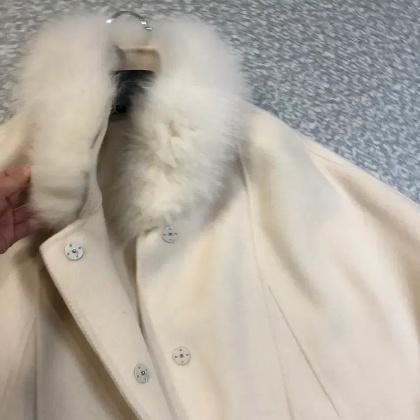 [BUNJANG] Real Wool &amp; Fox Fur Cape Poncho Coat / 리얼 양모100% 폭스100% 케이프 판쵸 망또 망토 울 판초 달천깔코트
