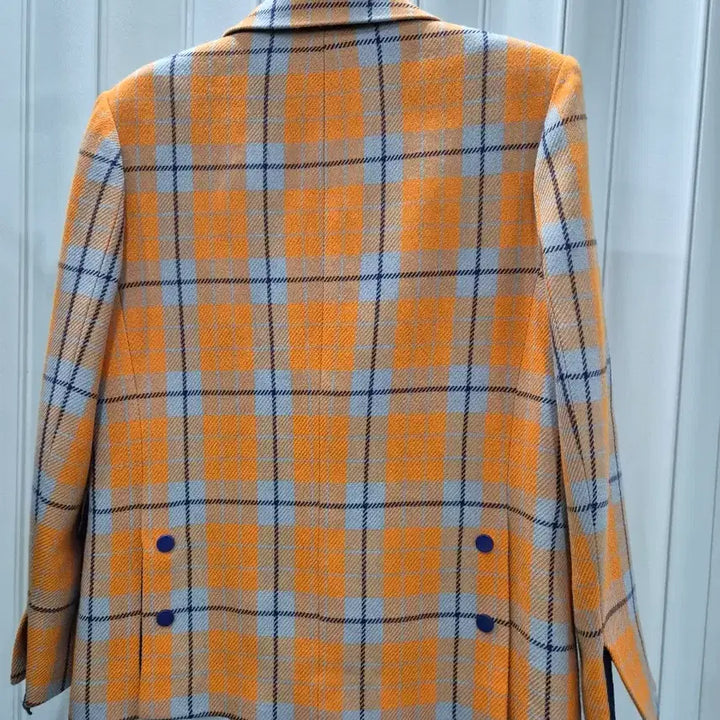 [BUNJANG] Lucky Chouette Orange Check Jacket / 럭키슈에뜨 오렌지 체크 자켓