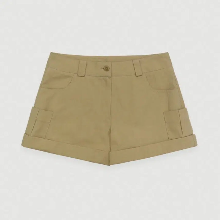[BUNJANG] Poeto Ease Cotton Fold Shorts - Beige / 포에토 Ease cotton fold shorts-beige