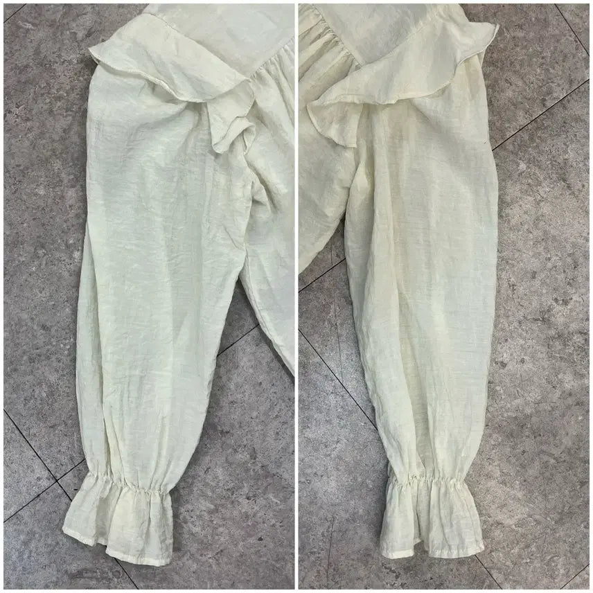 [BUNJANG] Vintage Frill Blouse Beige / 빈티지 프릴 블라우스 베이지 