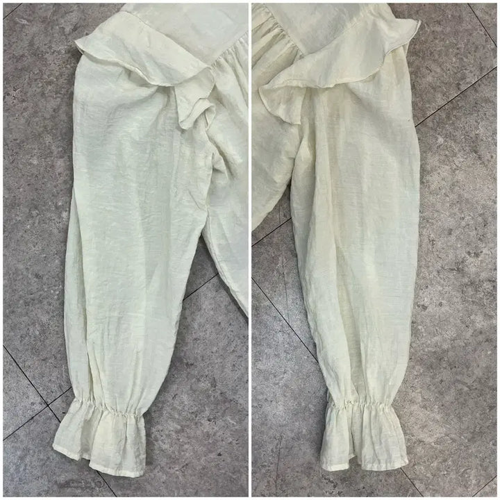 [BUNJANG] Vintage Frill Blouse Beige / 빈티지 프릴 블라우스 베이지 