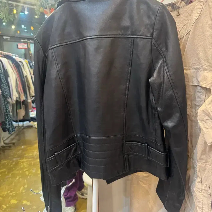 [BUNJANG] Olive des Olive Black Leather Rider Jacket / 올리브데스올리브 블랙 가죽 라이더 자켓