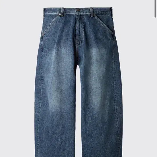 [BUNJANG] Hatching Room Wide Curve Jeans Washed Blue Size 2 / 해칭룸) Wide Curve Jeans Washed Blue 사이즈2