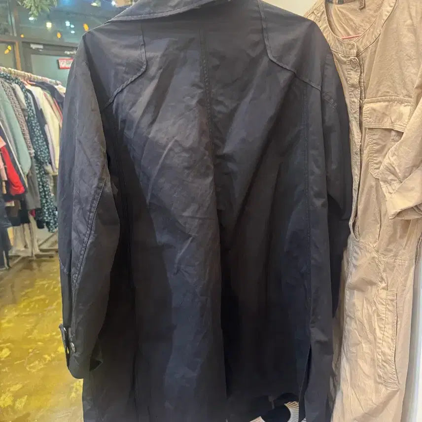 [BUNJANG] TIME Long Trench Coat - Black / 한섬 TIME 롱 트렌치 코트 블랙