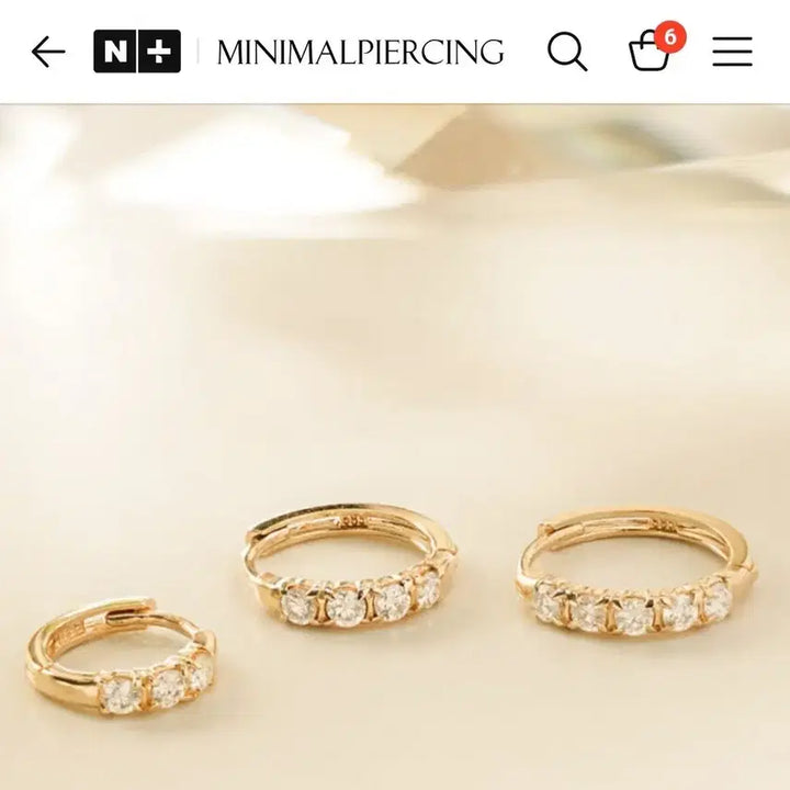[BUNJANG] 14k Moissanite Tennis Ring Earrings (Pair) / 448000원 판매중인 모이사나이트 테니스 링 귀걸이 14k