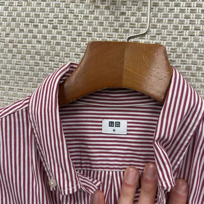 [BUNJANG] Uniqlo Casual Striped Long Sleeve Shirt M / 유니클로 캐주얼 스트라이프 긴팔 셔츠 M A08055
