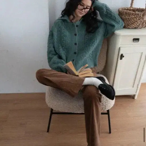 [BUNJANG] Unijay Cable Knit Cardigan / 유니제이 가디건