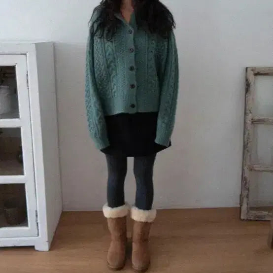 [BUNJANG] Unijay Cable Knit Cardigan / 유니제이 가디건