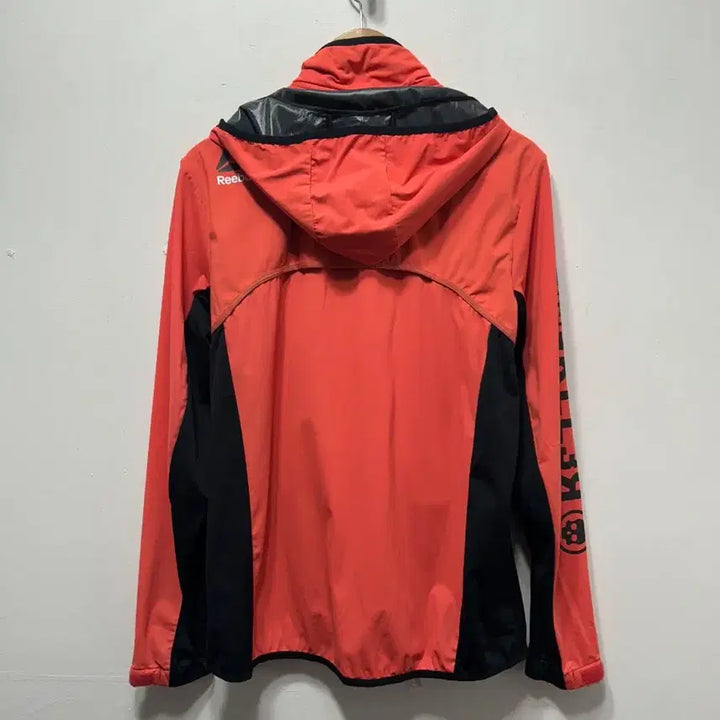 [BUNJANG] Reebok Orange/Black Hooded Windbreaker Jacket / 리복 오렌지/블랙 후드 바람막이 자켓 점퍼 100사이즈