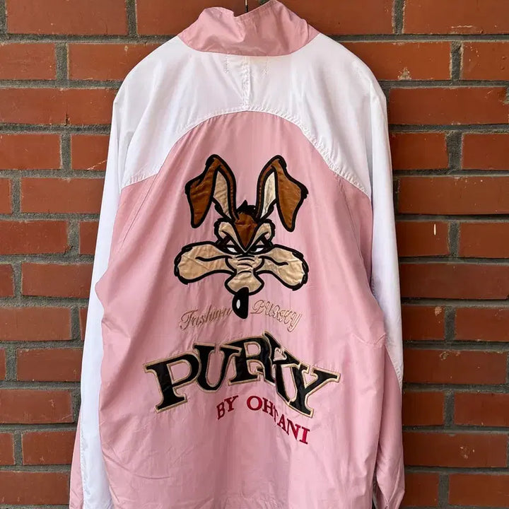 [BUNJANG] Purky Looney Tunes Wile E. Coyote Embroidered Windbreaker Jacket / Purky 루니툰 와일 코요테 자수 바람막이