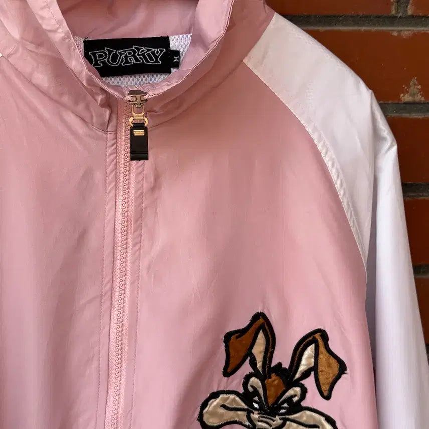 [BUNJANG] Purky Looney Tunes Wile E. Coyote Embroidered Windbreaker Jacket / Purky 루니툰 와일 코요테 자수 바람막이