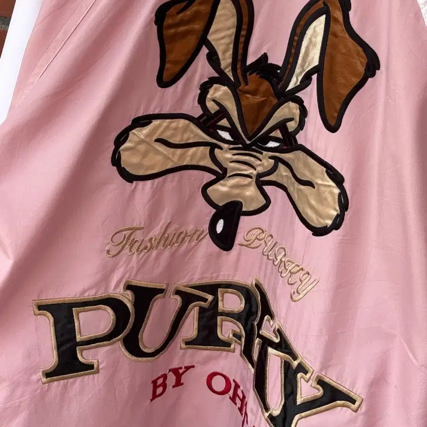 [BUNJANG] Purky Looney Tunes Wile E. Coyote Embroidered Windbreaker Jacket / Purky 루니툰 와일 코요테 자수 바람막이