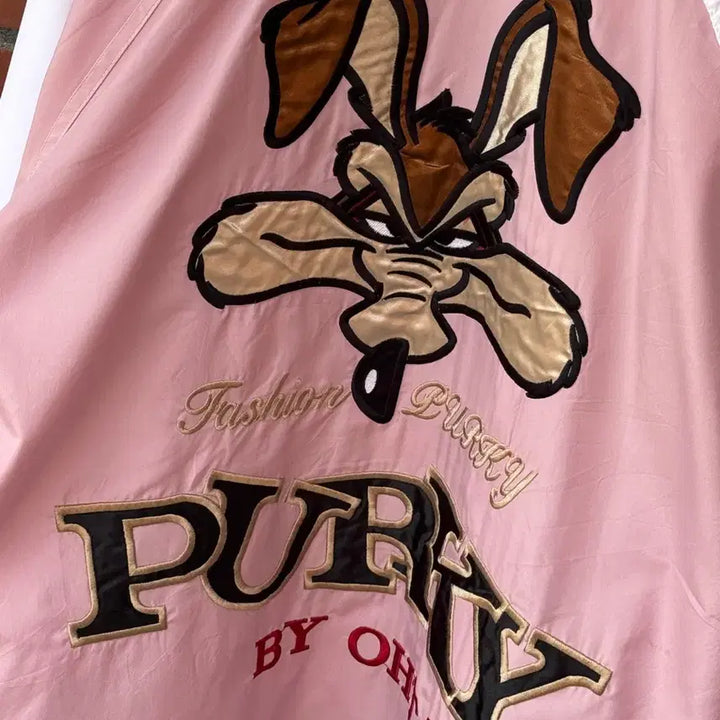 [BUNJANG] Purky Looney Tunes Wile E. Coyote Embroidered Windbreaker Jacket / Purky 루니툰 와일 코요테 자수 바람막이