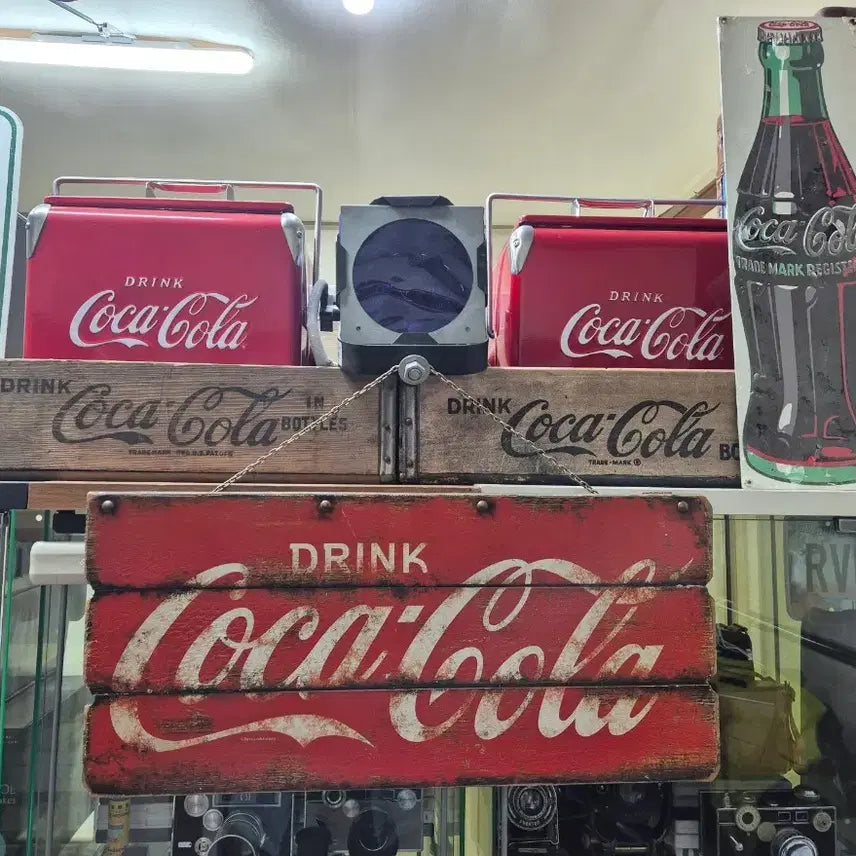 [BUNJANG] Coca-Cola Vintage Wood Advertising Sign / 빈티지 코카콜라 우드 광고사인 Coca Cola 오리지널 콜렉션