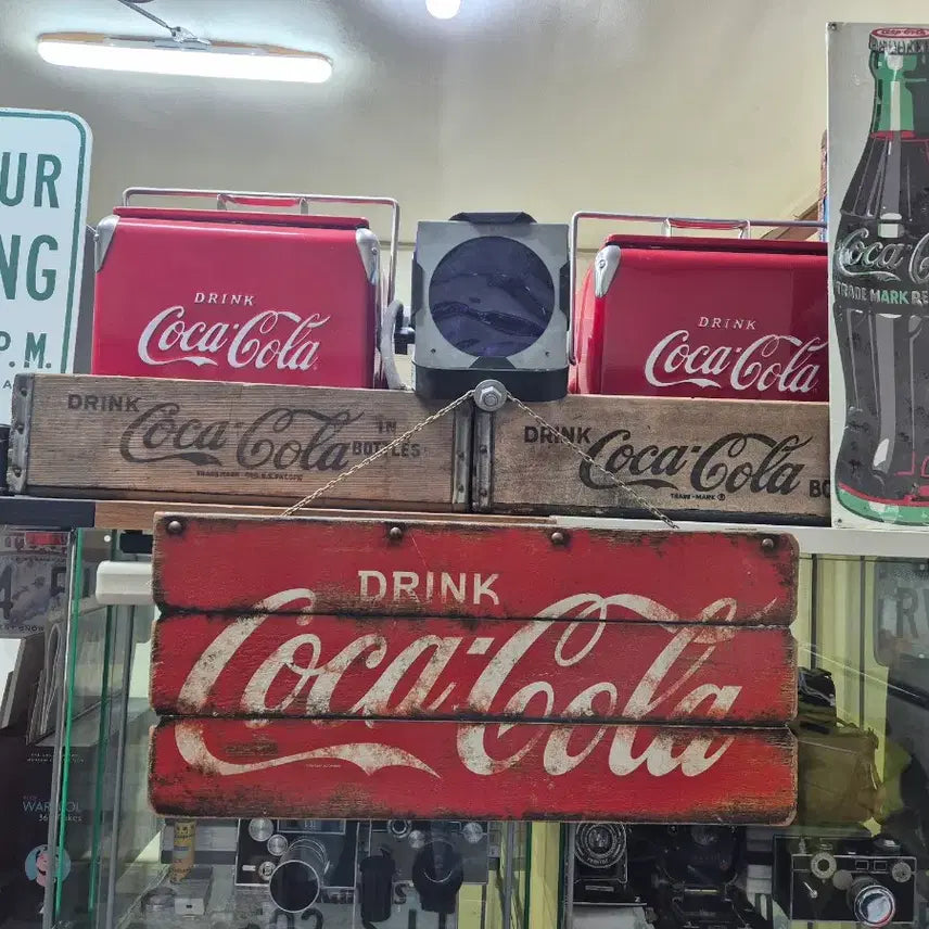[BUNJANG] Coca-Cola Vintage Wood Advertising Sign / 빈티지 코카콜라 우드 광고사인 Coca Cola 오리지널 콜렉션