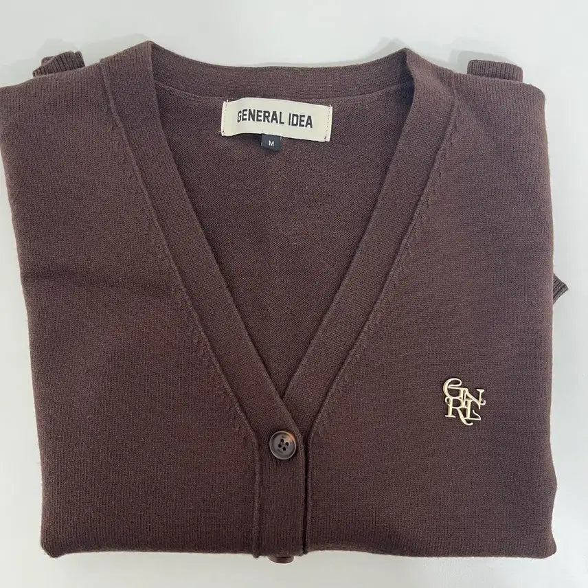 [BUNJANG] General Idea Dark Brown V-Neck Cardigan / (새상품) 제너럴아이디어 가디건 M