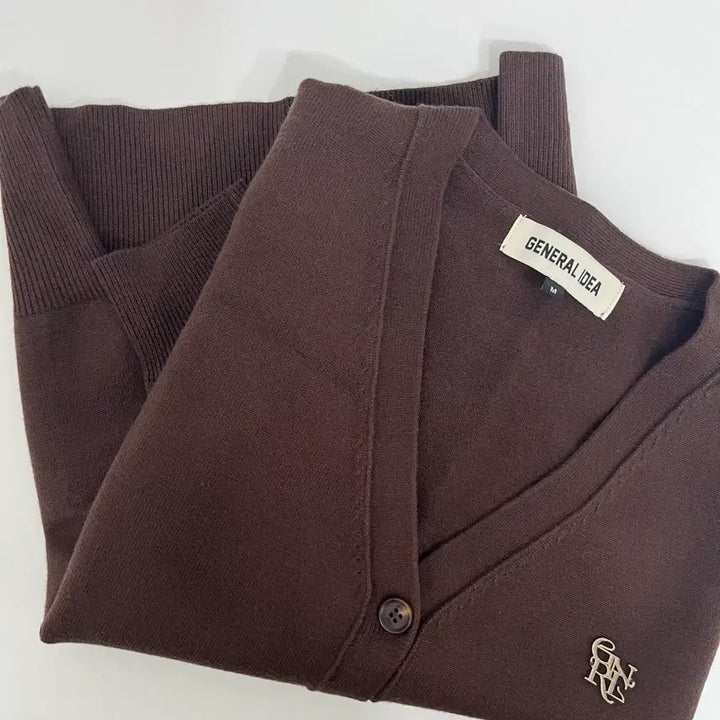 [BUNJANG] General Idea Dark Brown V-Neck Cardigan / (새상품) 제너럴아이디어 가디건 M