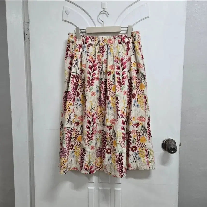 [BUNJANG] Rich Floral Pattern Long Skirt / 면+마느낌 시원한 플라워 패턴 롱 스커트