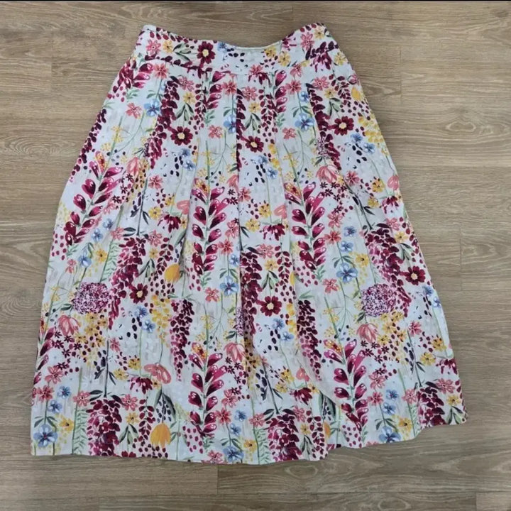 [BUNJANG] Rich Floral Pattern Long Skirt / 면+마느낌 시원한 플라워 패턴 롱 스커트