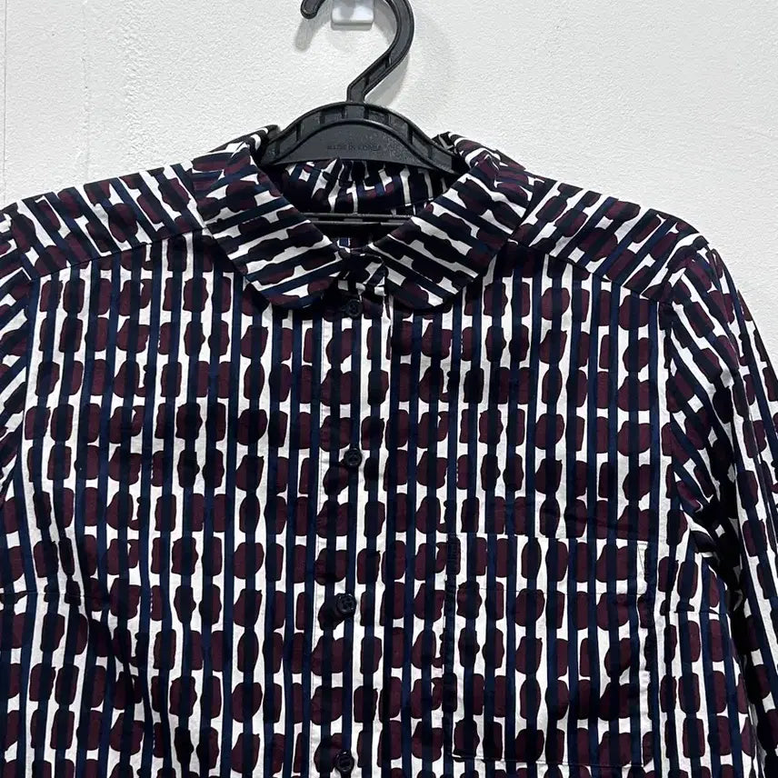 [BUNJANG] COS Burgundy Navy Round Collar Shirt (Women&