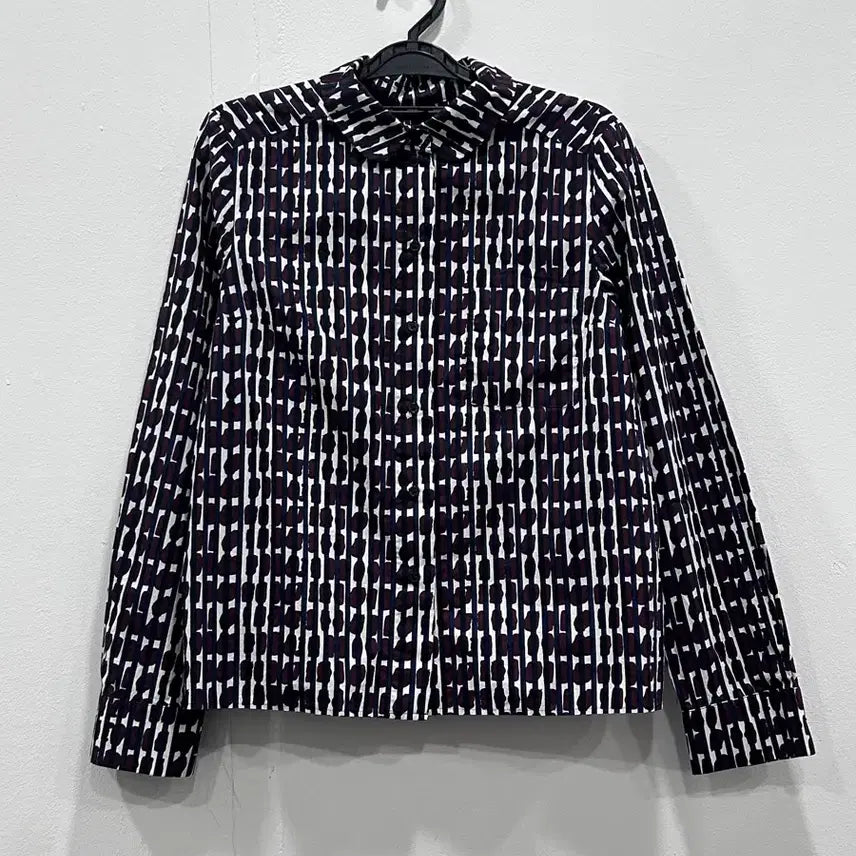 [BUNJANG] COS Burgundy Navy Round Collar Shirt (Women&