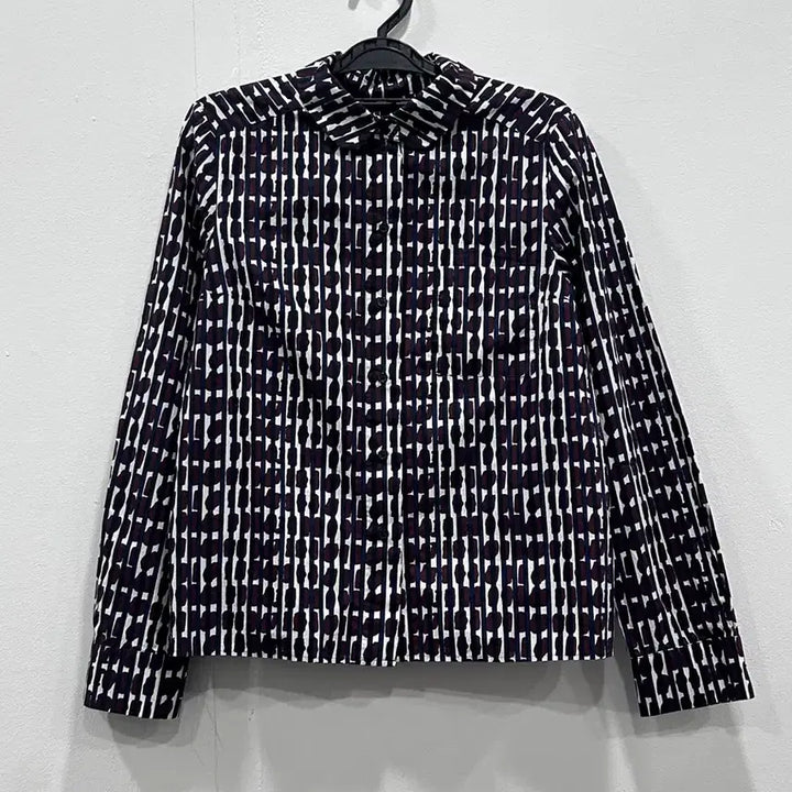 [BUNJANG] COS Burgundy Navy Round Collar Shirt (Women&