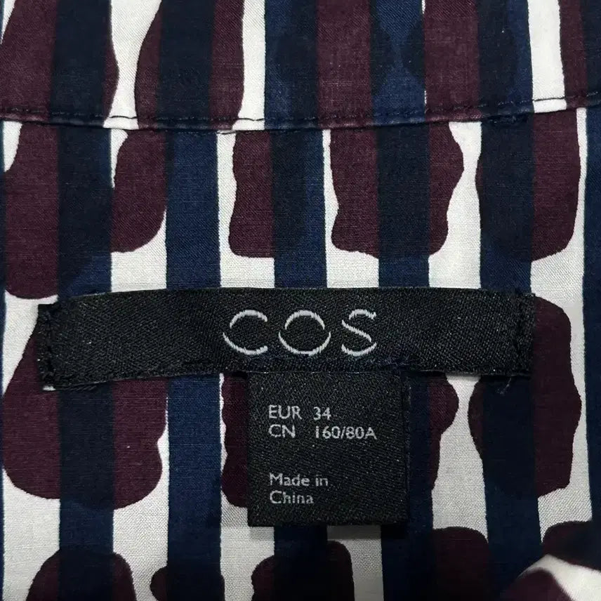 [BUNJANG] COS Burgundy Navy Round Collar Shirt (Women&