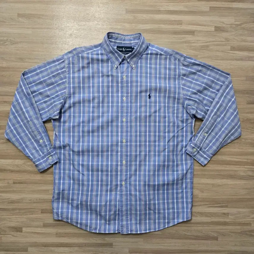 [BUNJANG] Polo Ralph Lauren Blue Checkered Shirt / 110) 폴로 랄프로렌 블루 체크 셔츠