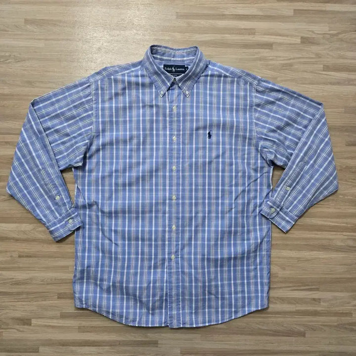 [BUNJANG] Polo Ralph Lauren Blue Checkered Shirt / 110) 폴로 랄프로렌 블루 체크 셔츠