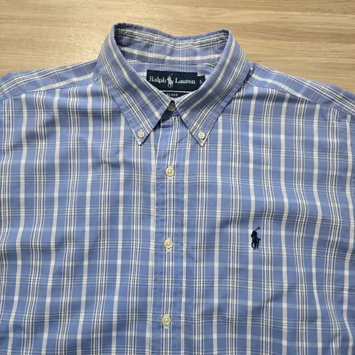 [BUNJANG] Polo Ralph Lauren Blue Checkered Shirt / 110) 폴로 랄프로렌 블루 체크 셔츠